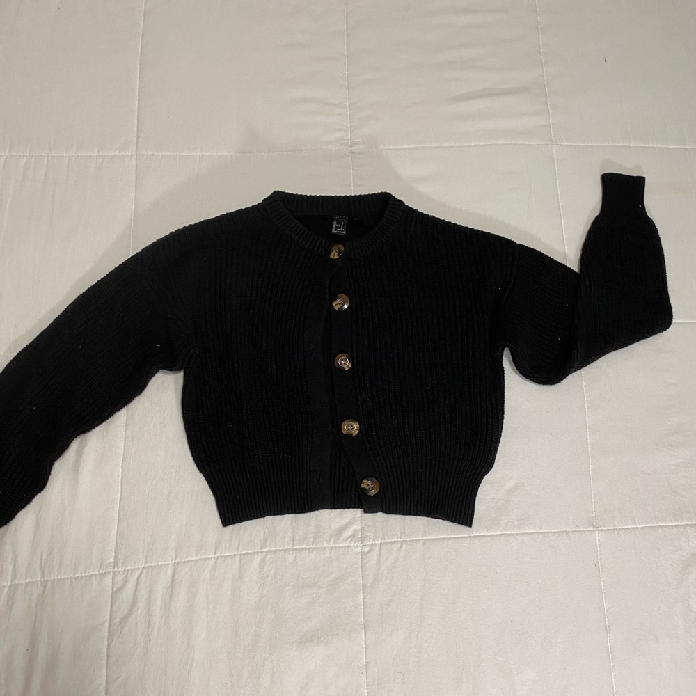 Black button up sweater, size small